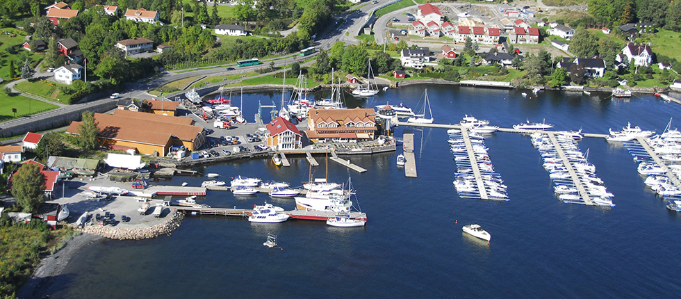 Flyfoto over Vollen Marina